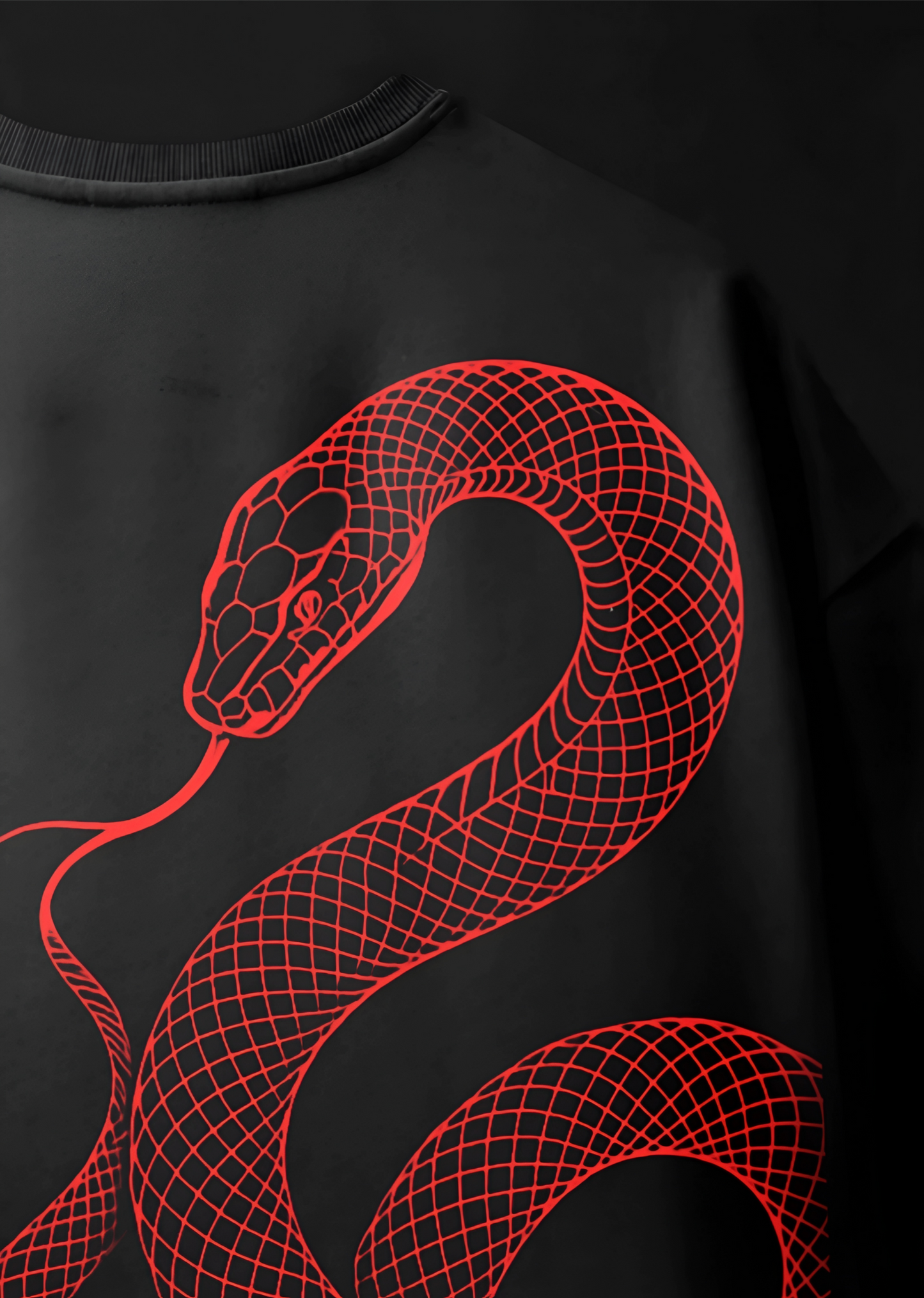 Red Snake Unisex Oversized Tee