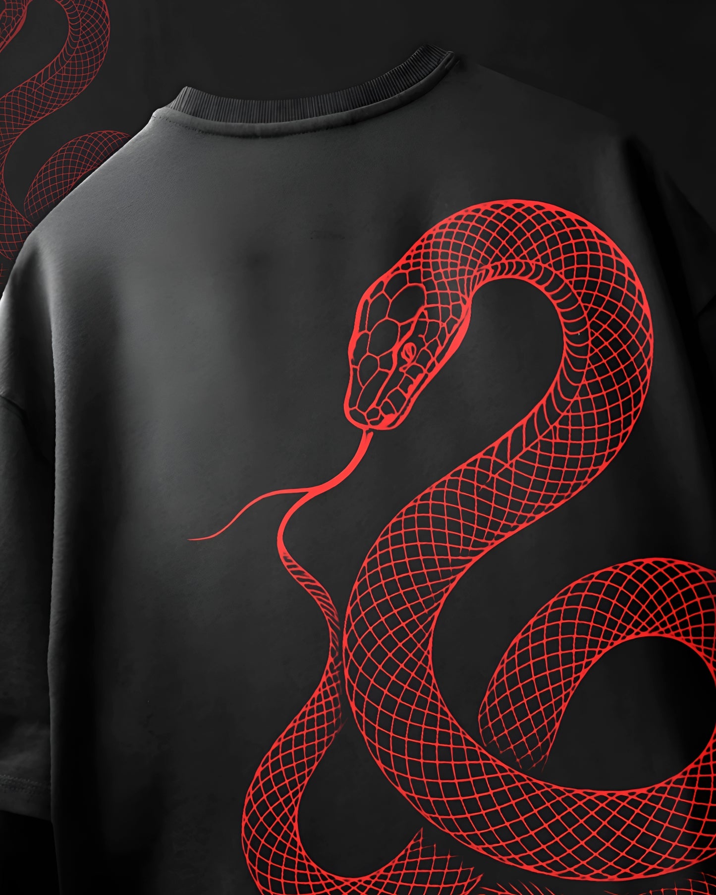 Red Snake Unisex Oversized Tee