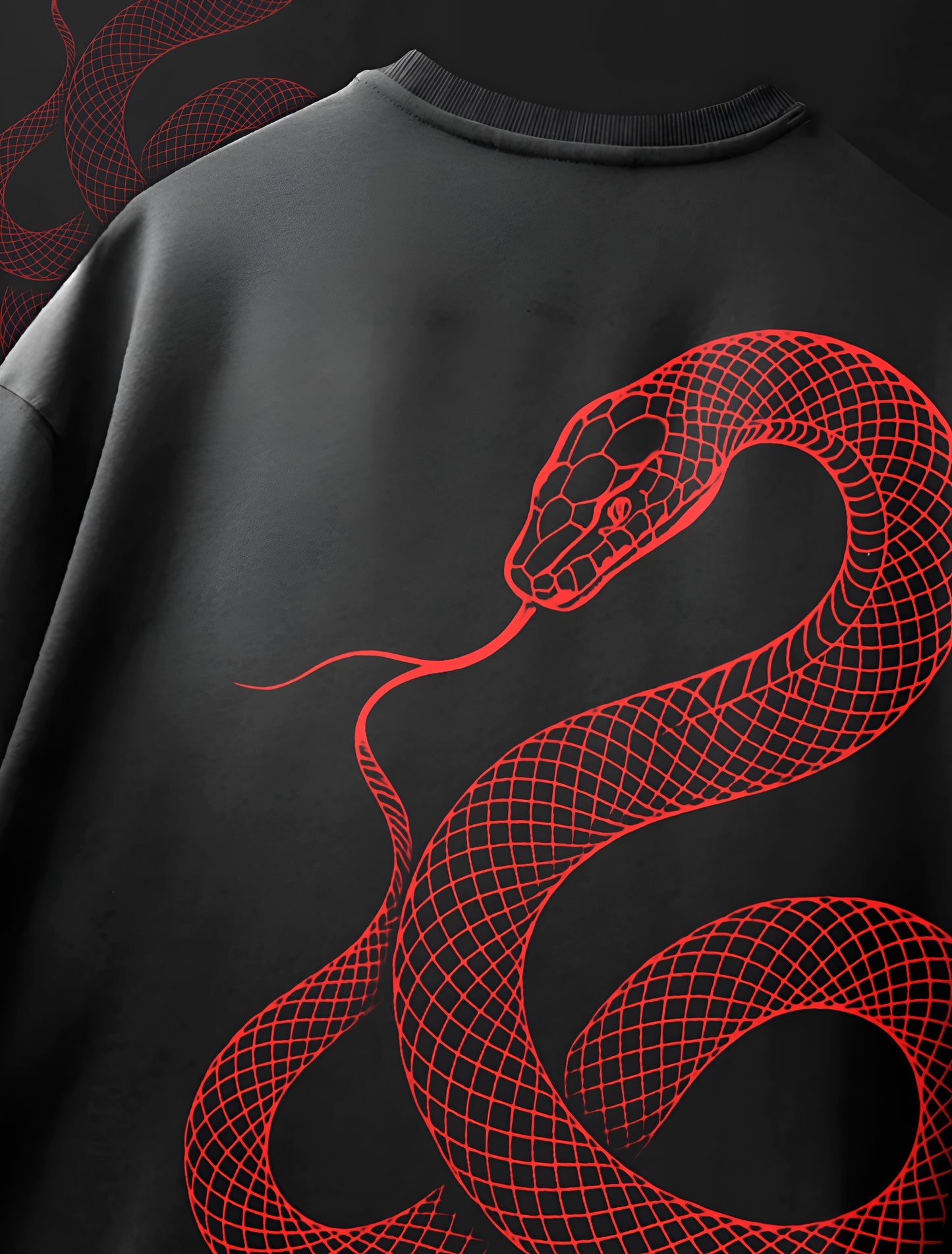 Red Snake Unisex Oversized Tee
