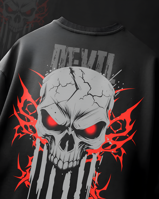 Devil Skull Unisex Oversized Tee ☠️