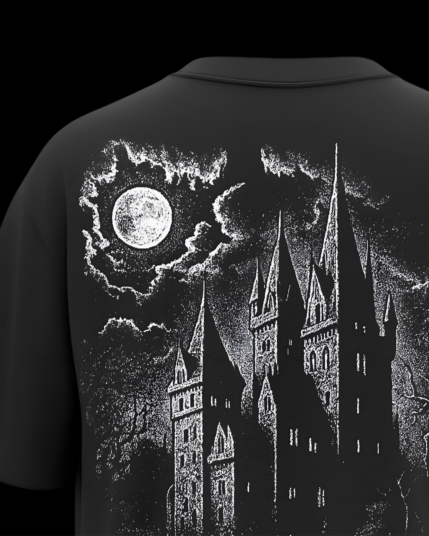 Moonlit Castle Unisex Oversized Tee