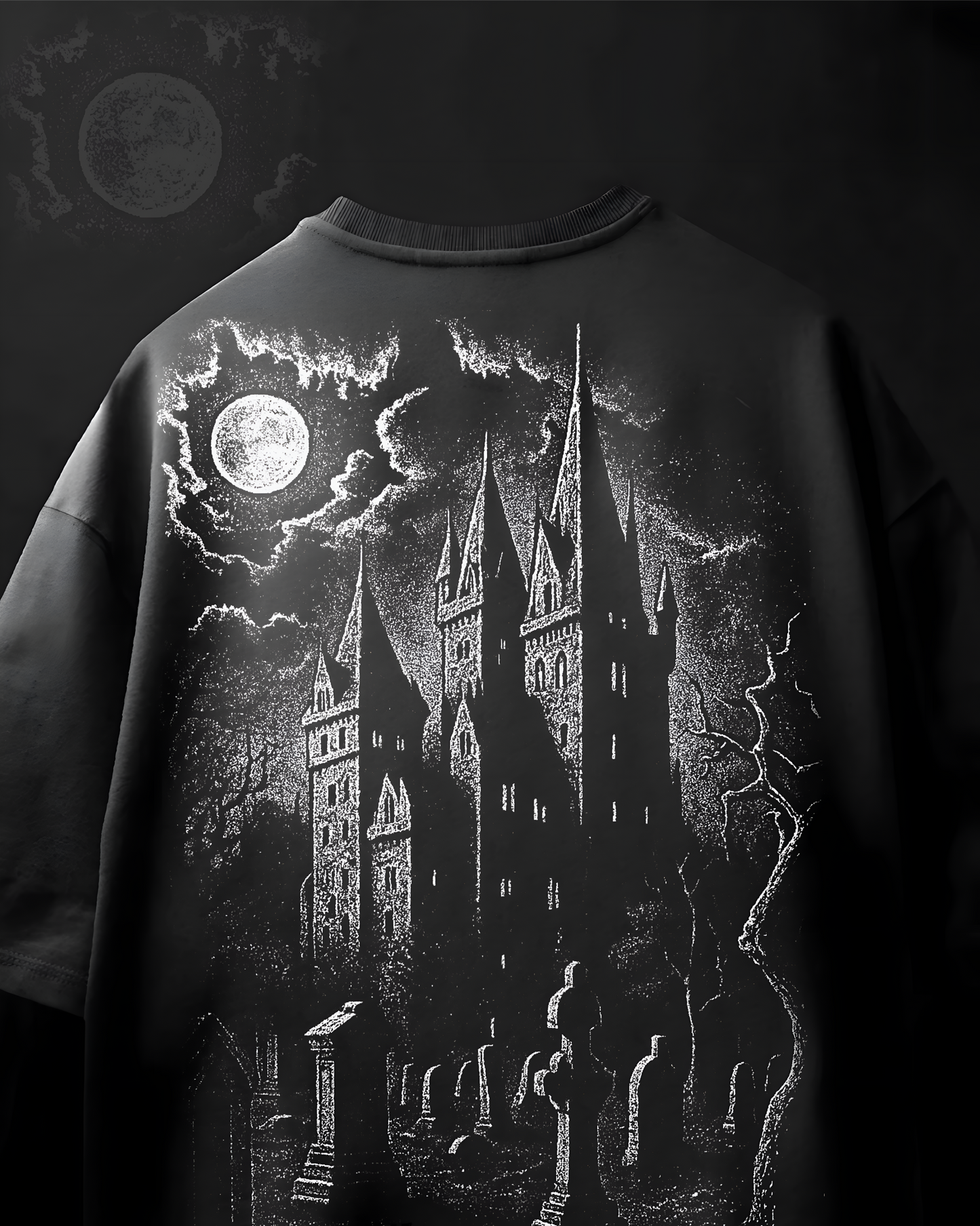 Moonlit Castle Unisex Oversized Tee