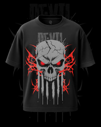 Devil Skull Unisex Oversized Tee ☠️