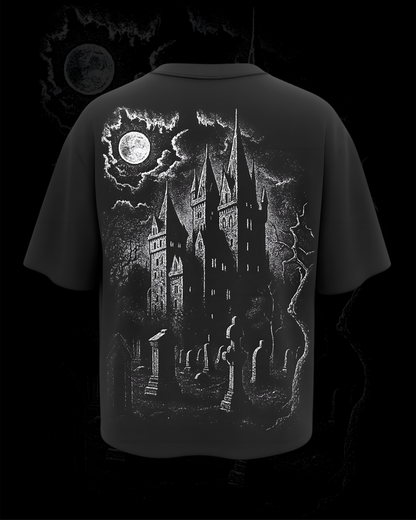 Moonlit Castle Unisex Oversized Tee