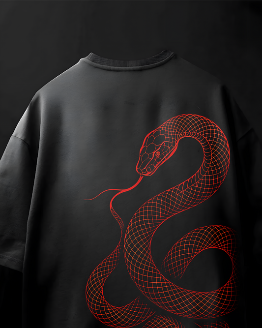 Red Snake Unisex Oversized Tee