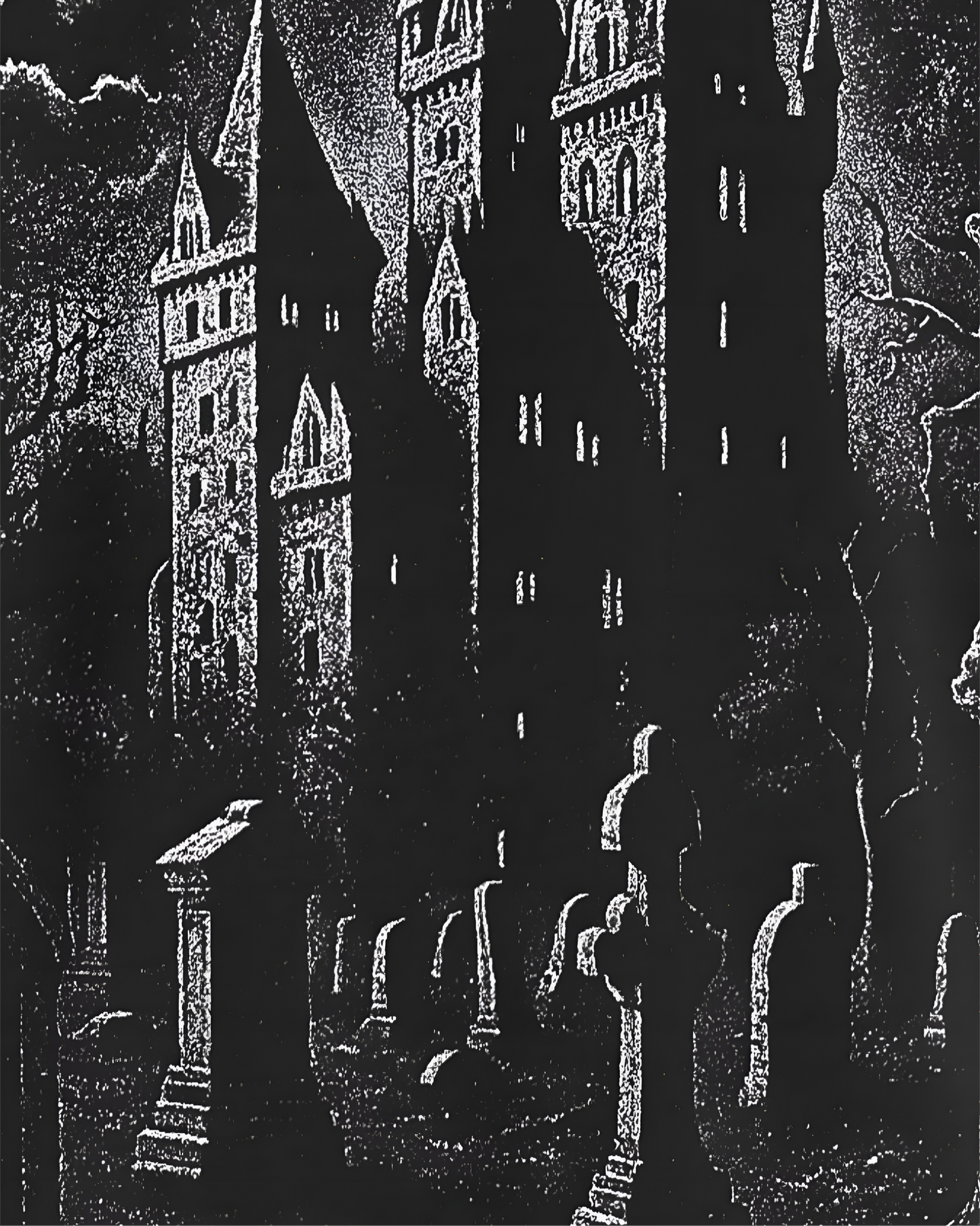 Moonlit Castle Unisex Oversized Tee