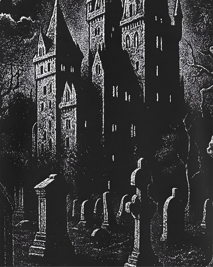 Moonlit Castle Unisex Oversized Tee