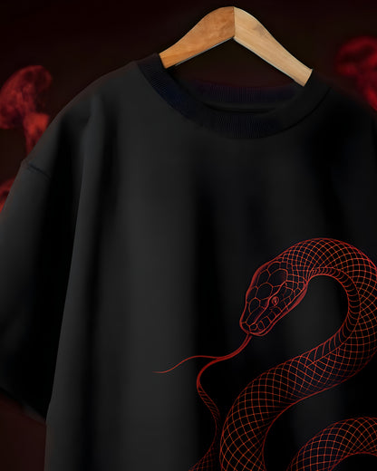 Red Snake Unisex Oversized Tee