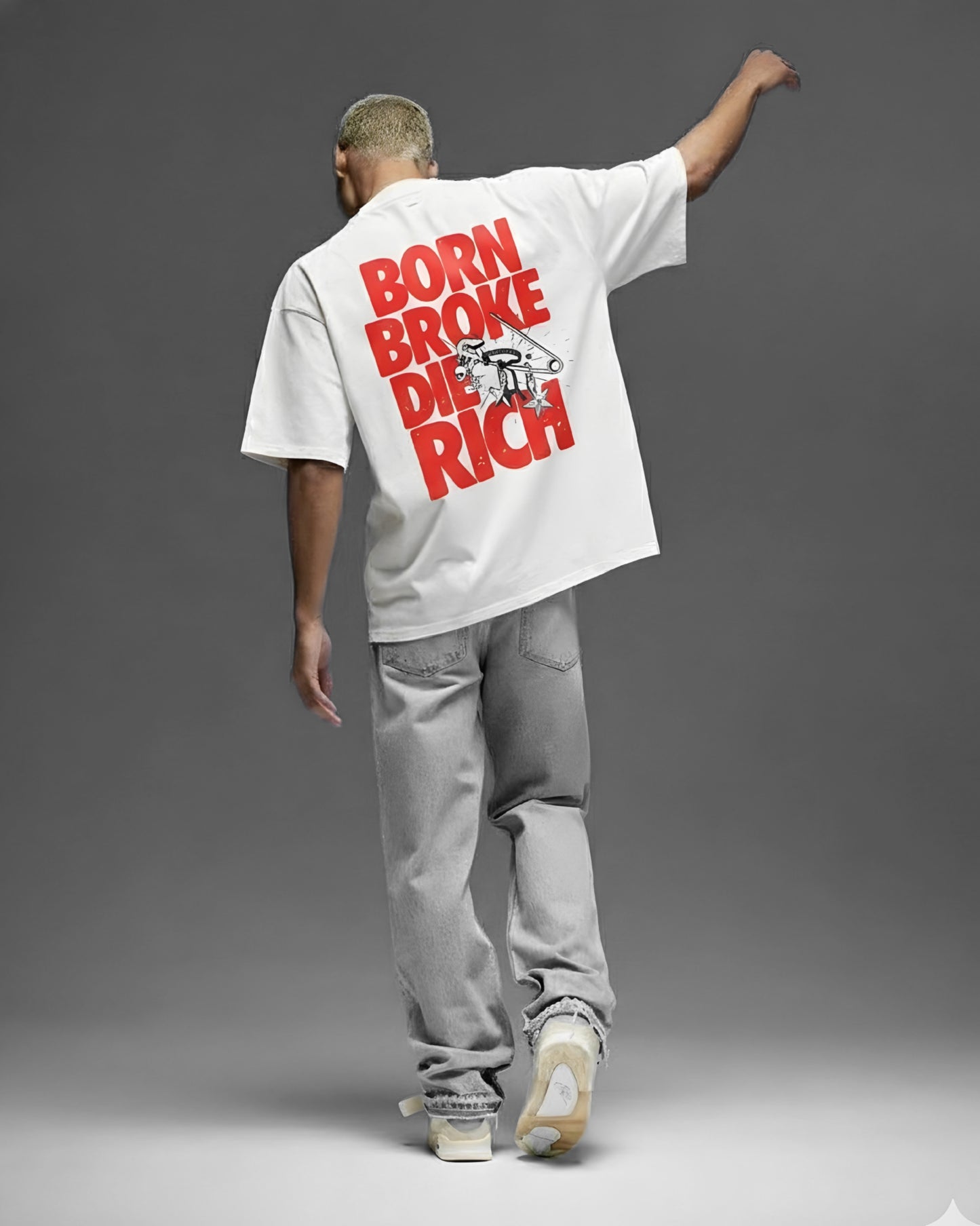 Born Broke Die Rich Oversized T-shirt